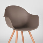Eetkamerstoel Parma - Coffee - PP - Naturel Houtlook Frame