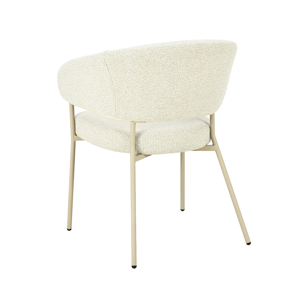 Eetkamerstoel Takumi - Naturel - Geweven - Beige Metale Frame