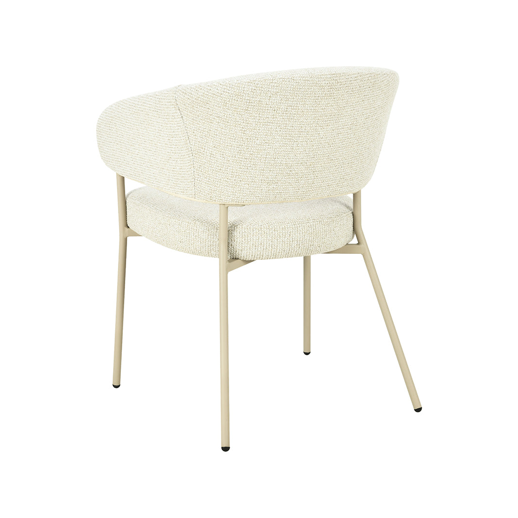 Eetkamerstoel Takumi - Naturel - Geweven - Beige Metale Frame