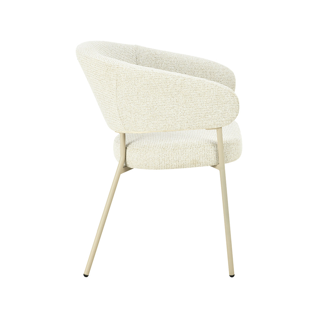 Eetkamerstoel Takumi - Naturel - Geweven - Beige Metale Frame