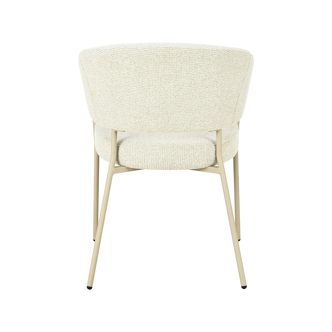 Eetkamerstoel Takumi - Naturel - Geweven - Beige Metale Frame
