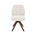 Eetkamerstoel Yuto - Beige - Geweven - Walnoot Houten Frame