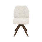 Eetkamerstoel Yuto - Beige - Geweven - Walnoot Houten Frame