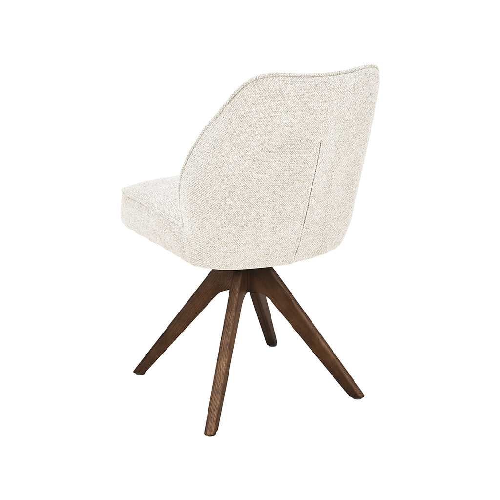 Eetkamerstoel Yuto - Beige - Geweven - Walnoot Houten Frame