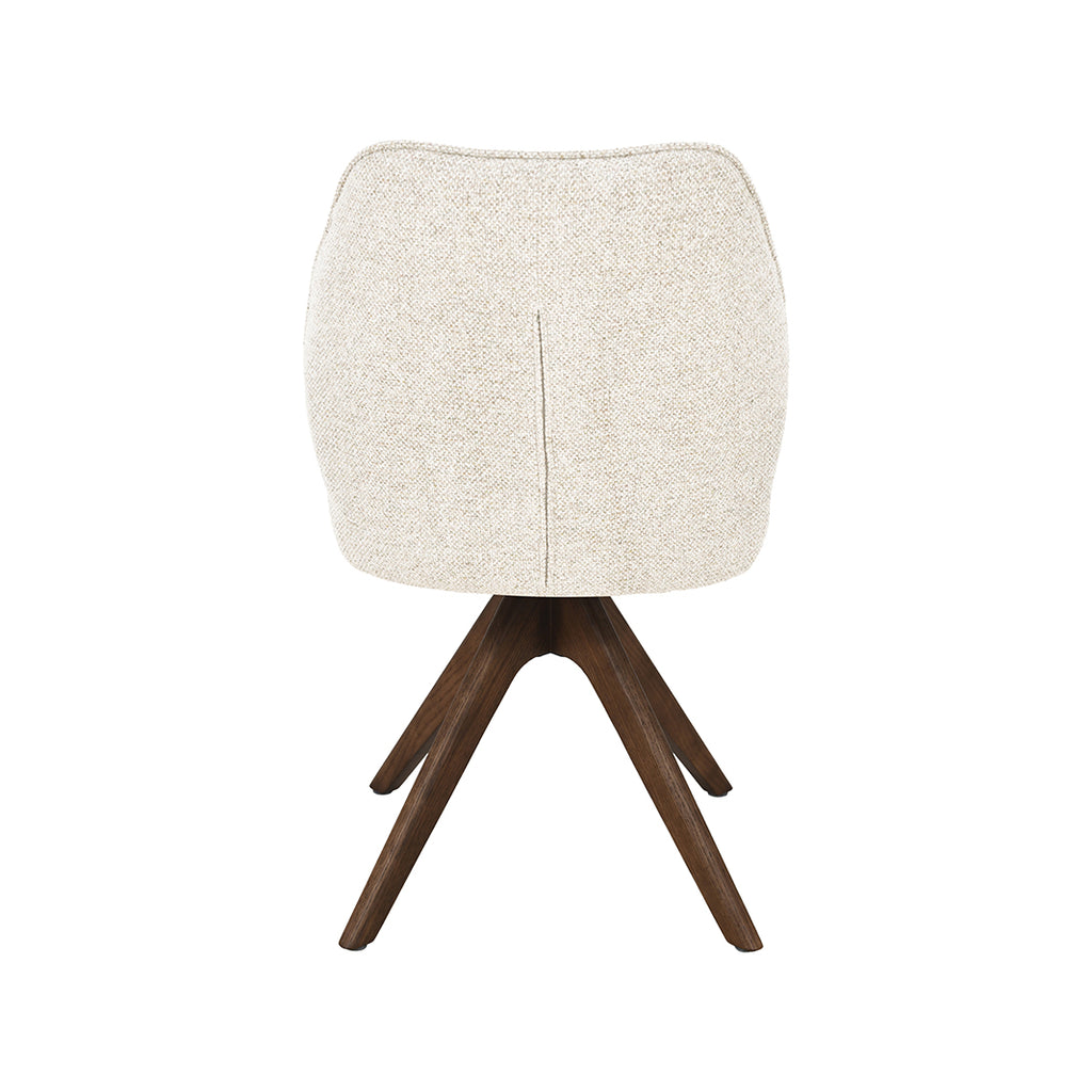 Eetkamerstoel Yuto - Beige - Geweven - Walnoot Houten Frame