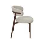 Eetkamerstoel Kaito - Beige - Geweven - Walnoot Houten Frame