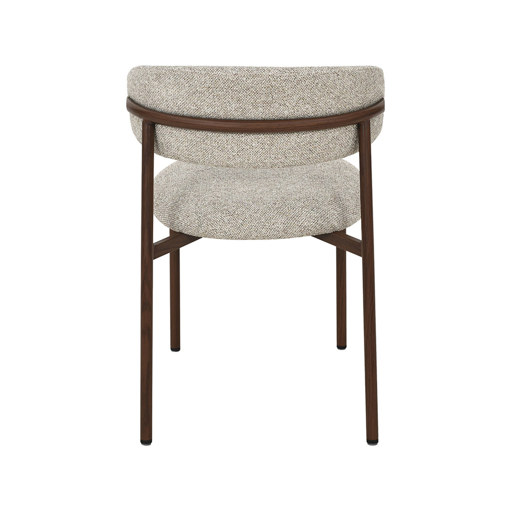 Eetkamerstoel Kaito - Beige - Geweven - Walnoot Houten Frame