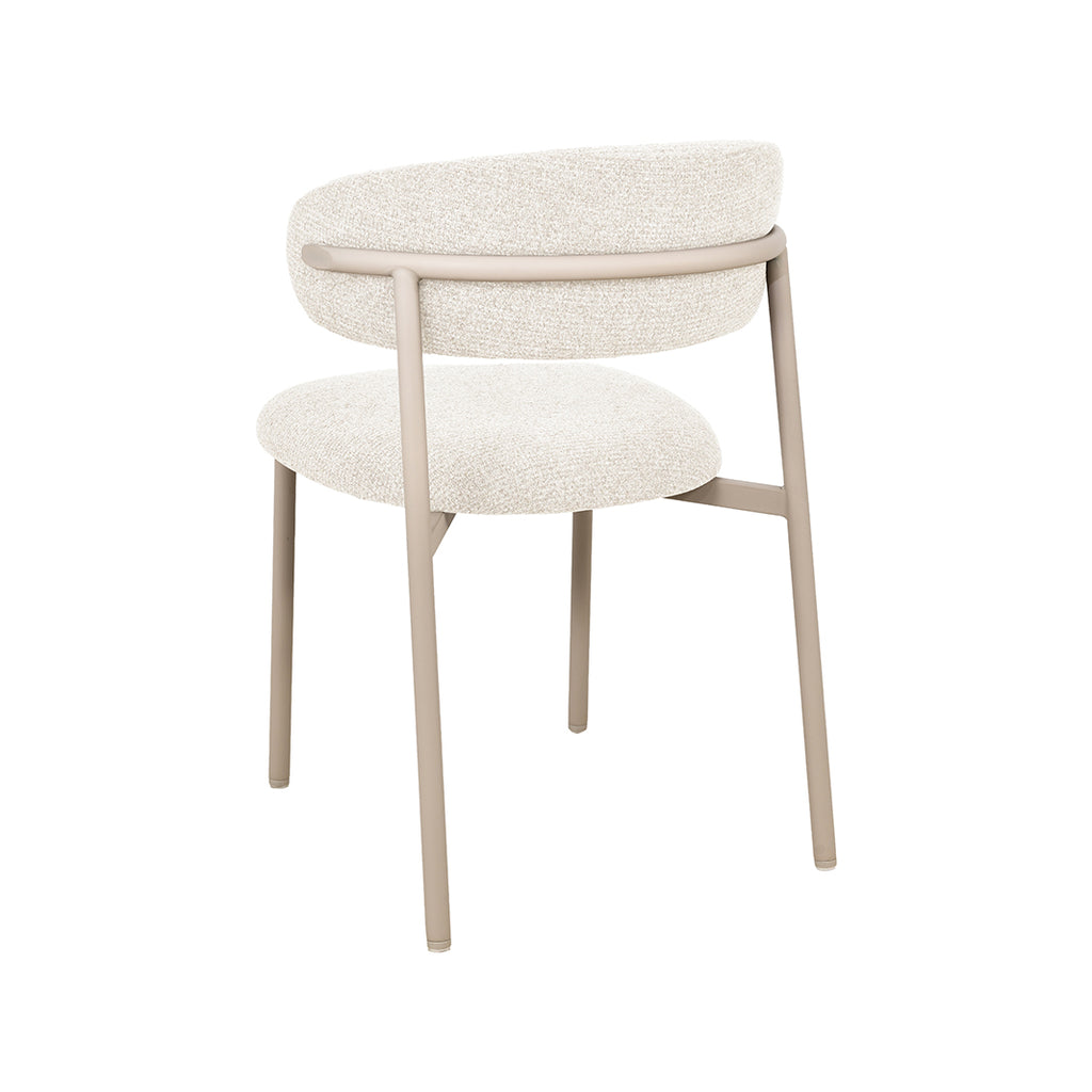 Eetkamerstoel Kaito - Naturel - Geweven - Beige Metalen Frame