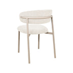 Eetkamerstoel Kaito - Naturel - Geweven - Beige Metalen Frame