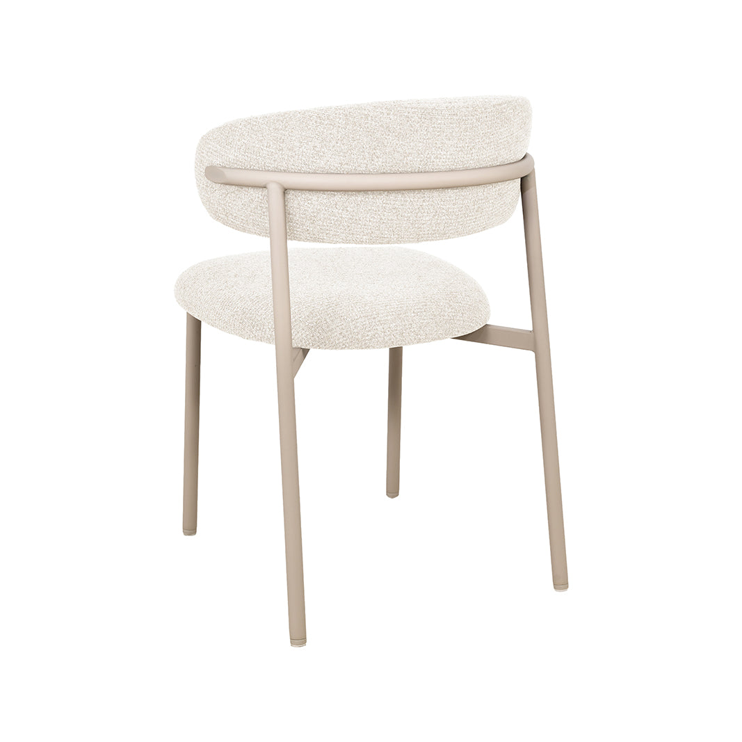 Eetkamerstoel Kaito - Naturel - Geweven - Beige Metalen Frame