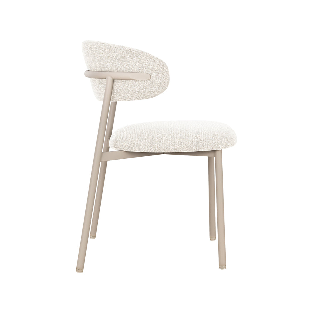 Eetkamerstoel Kaito - Naturel - Geweven - Beige Metalen Frame