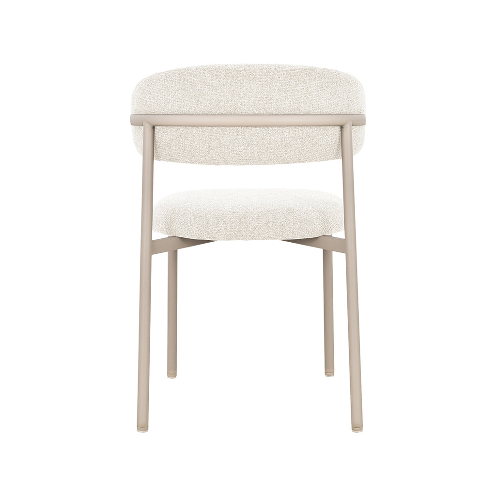 Eetkamerstoel Kaito - Naturel - Geweven - Beige Metalen Frame