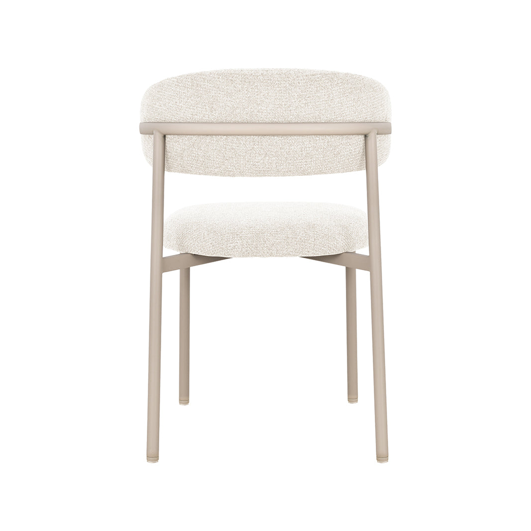 Eetkamerstoel Kaito - Naturel - Geweven - Beige Metalen Frame