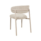 Eetkamerstoel Kaito - Beige - Geweven - Beige Metalen Frame