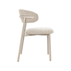 Eetkamerstoel Kaito - Beige - Geweven - Beige Metalen Frame