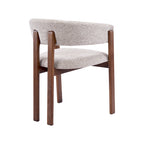 Eetkamerstoel Osaka - Beige - Geweven - Walnoot Houten Frame