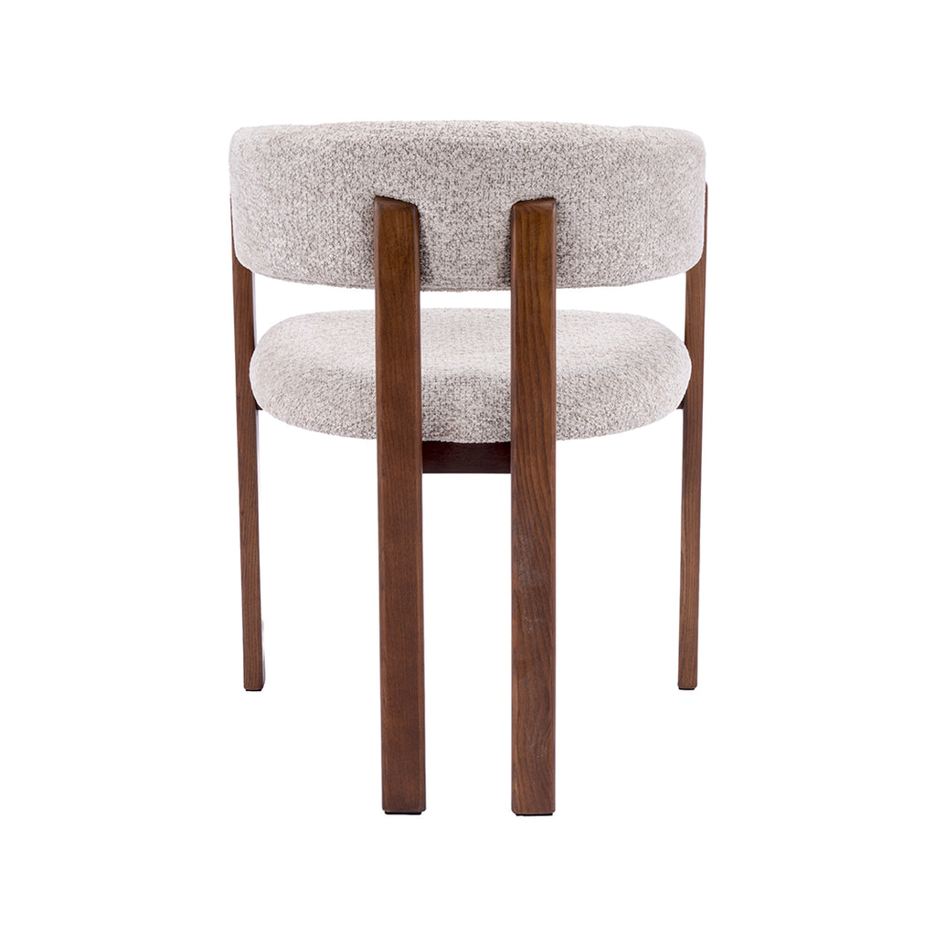 Eetkamerstoel Osaka - Beige - Geweven - Walnoot Houten Frame