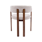 Eetkamerstoel Osaka - Beige - Geweven - Walnoot Houten Frame