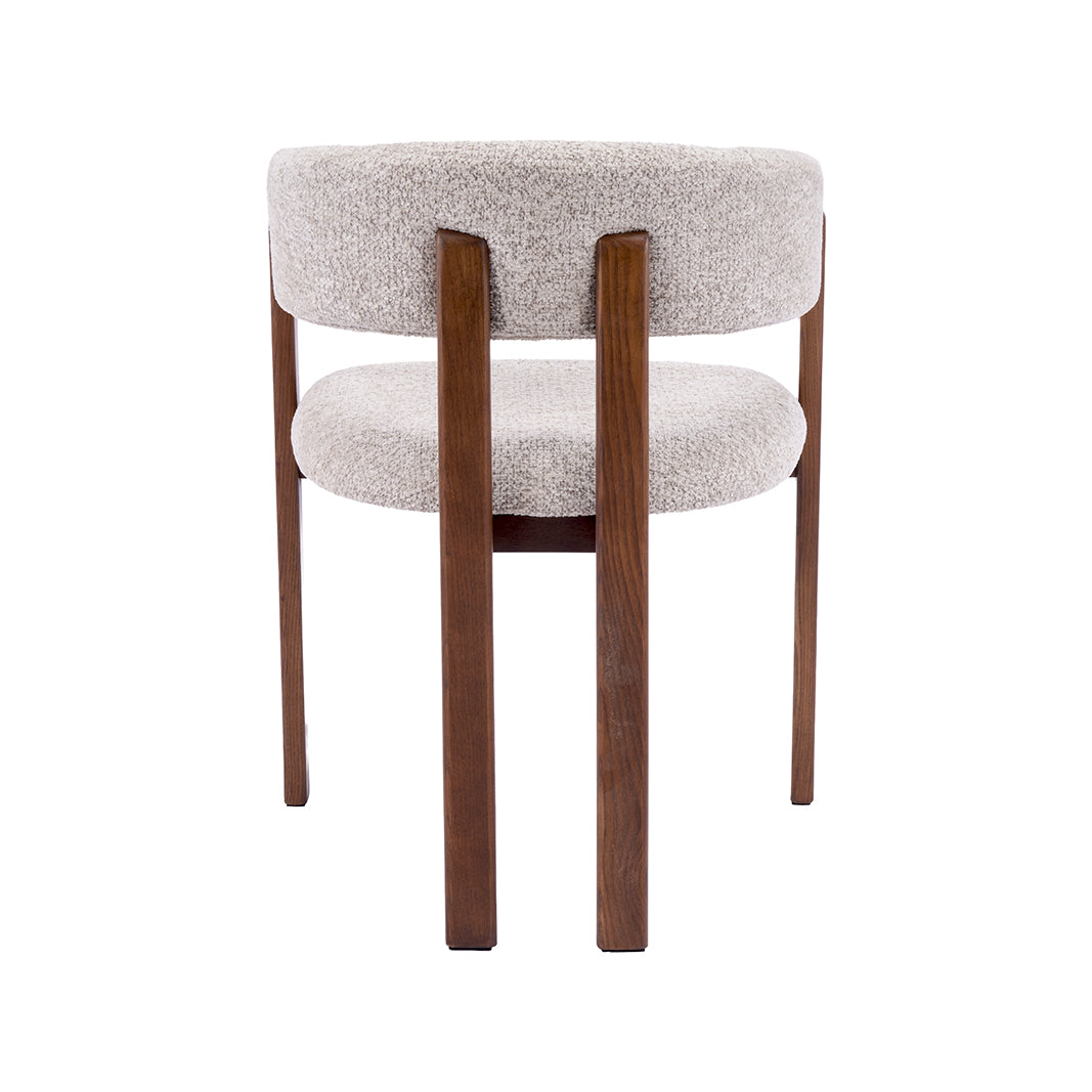 Eetkamerstoel Osaka - Beige - Geweven - Walnoot Houten Frame
