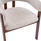 Eetkamerstoel Osaka - Beige - Geweven - Walnoot Houten Frame
