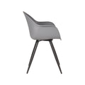 Eetkamerstoel Luca - Antraciet - PP - Zwart Metalen Frame