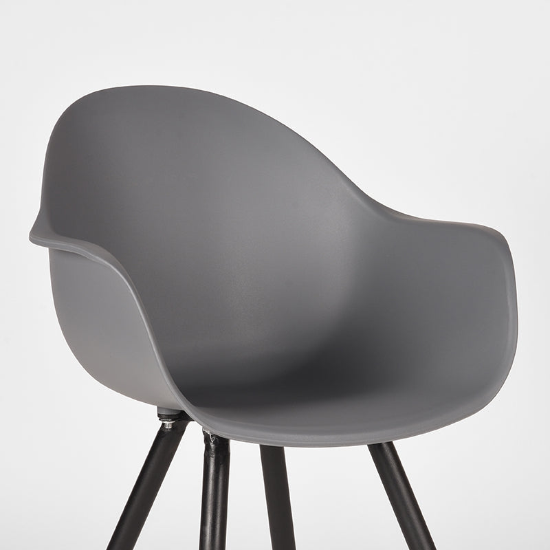 Eetkamerstoel Luca - Antraciet - PP - Zwart Metalen Frame