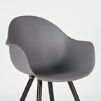 Eetkamerstoel Luca - Antraciet - PP - Zwart Metalen Frame
