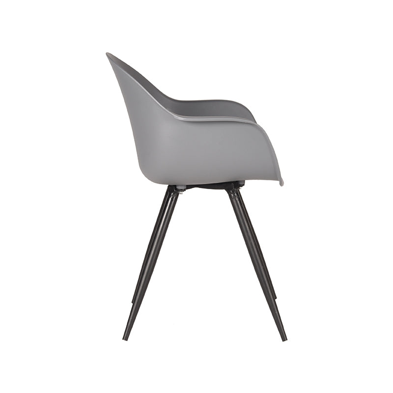 Eetkamerstoel Luca - Antraciet - PP - Zwart Metalen Frame