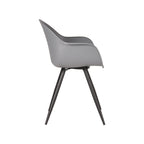 Eetkamerstoel Luca - Antraciet - PP - Zwart Metalen Frame