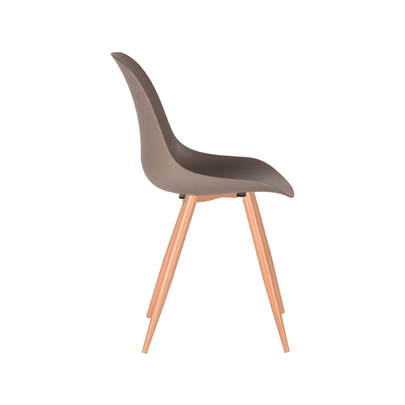 Eetkamerstoel Rimini - Coffee - PP - Naturel Houtlook Frame