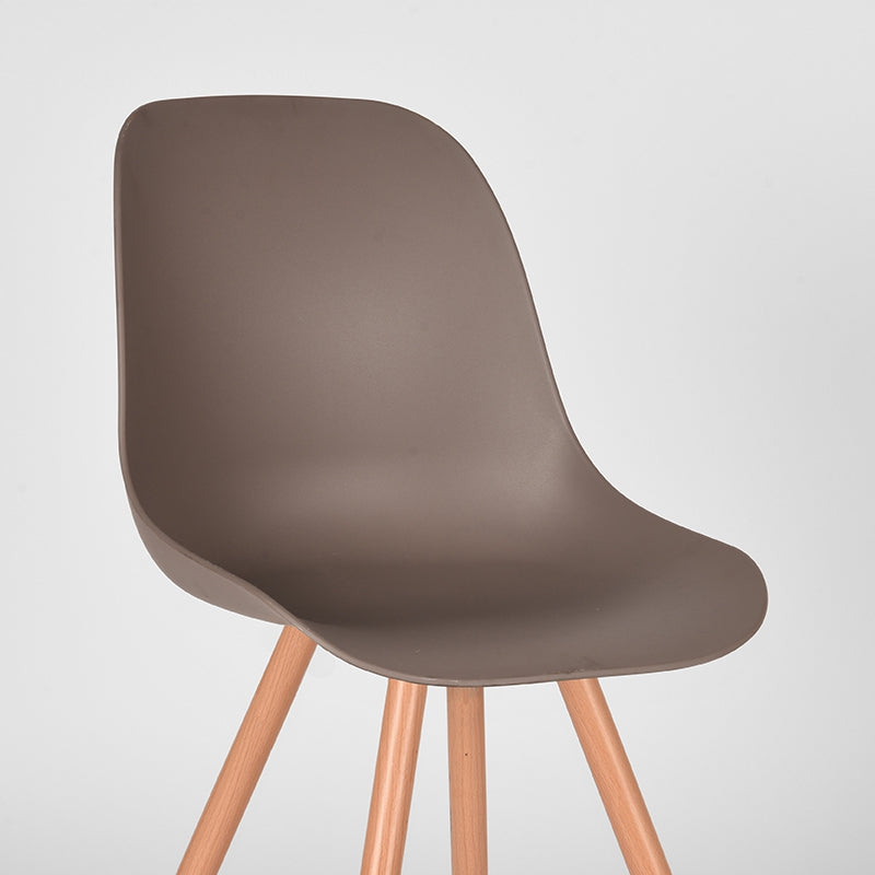 Eetkamerstoel Rimini - Coffee - PP - Naturel Houtlook Frame