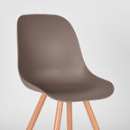 Eetkamerstoel Rimini - Coffee - PP - Naturel Houtlook Frame