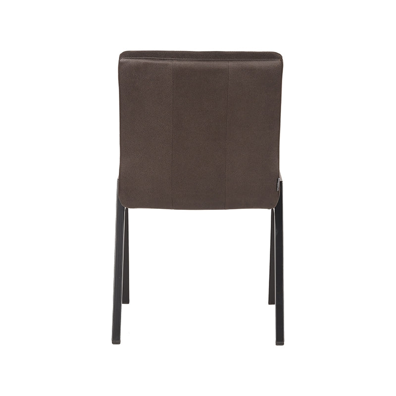 Eetkamerstoel Matz - Antraciet - Microvezel - Zwart Metalen Frame