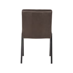 Eetkamerstoel Matz - Antraciet - Microvezel - Zwart Metalen Frame