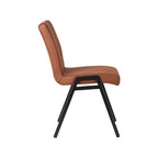 Eetkamerstoel Matz - Cognac - Microvezel - Zwart Metalen Frame