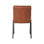 Eetkamerstoel Matz - Cognac - Microvezel - Zwart Metalen Frame