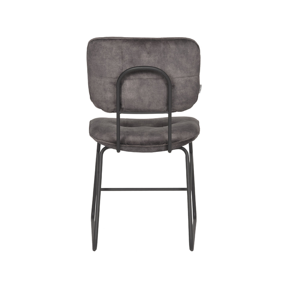 Eetkamerstoel Dez - Antraciet - Velours - Zwart Metalen Frame