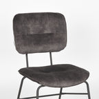 Eetkamerstoel Dez - Antraciet - Velours - Zwart Metalen Frame
