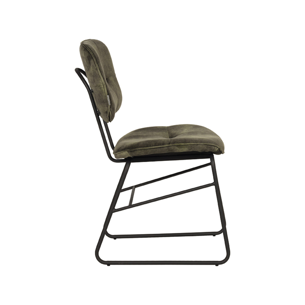 Eetkamerstoel Dez - Hunter - Velours - Zwart Metalen Frame