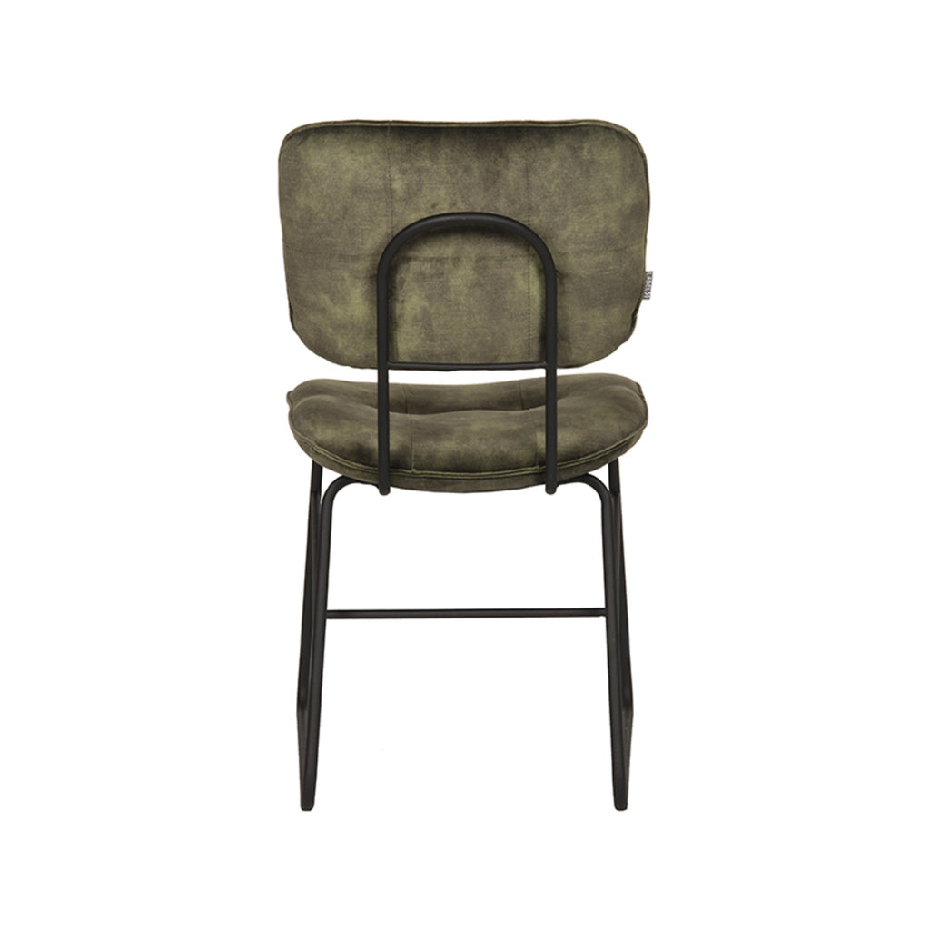 Eetkamerstoel Dez - Hunter - Velours - Zwart Metalen Frame