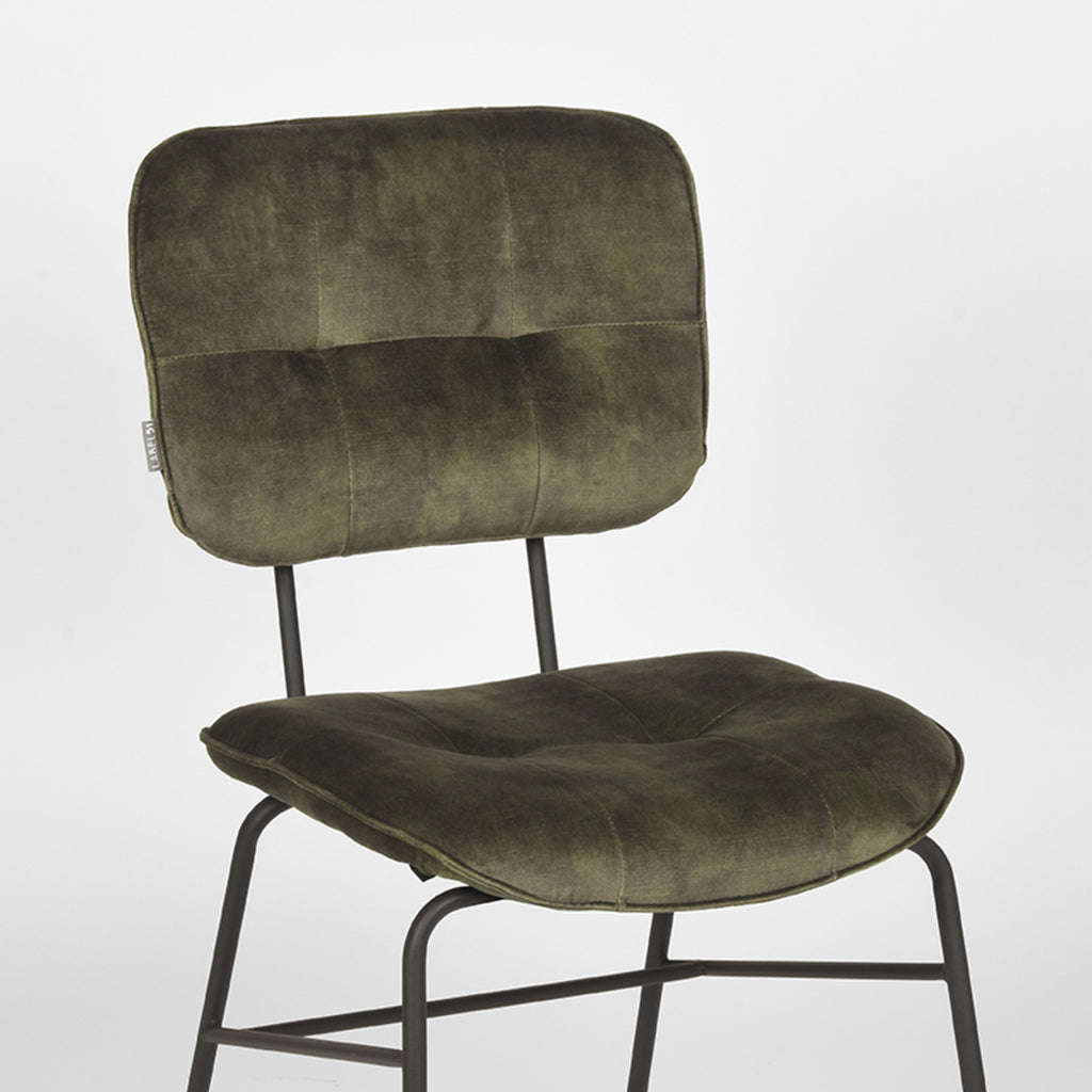 Eetkamerstoel Dez - Hunter - Velours - Zwart Metalen Frame
