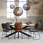 Eetkamerstoel Dez - Hunter - Velvet - Zwart Metalen Frame