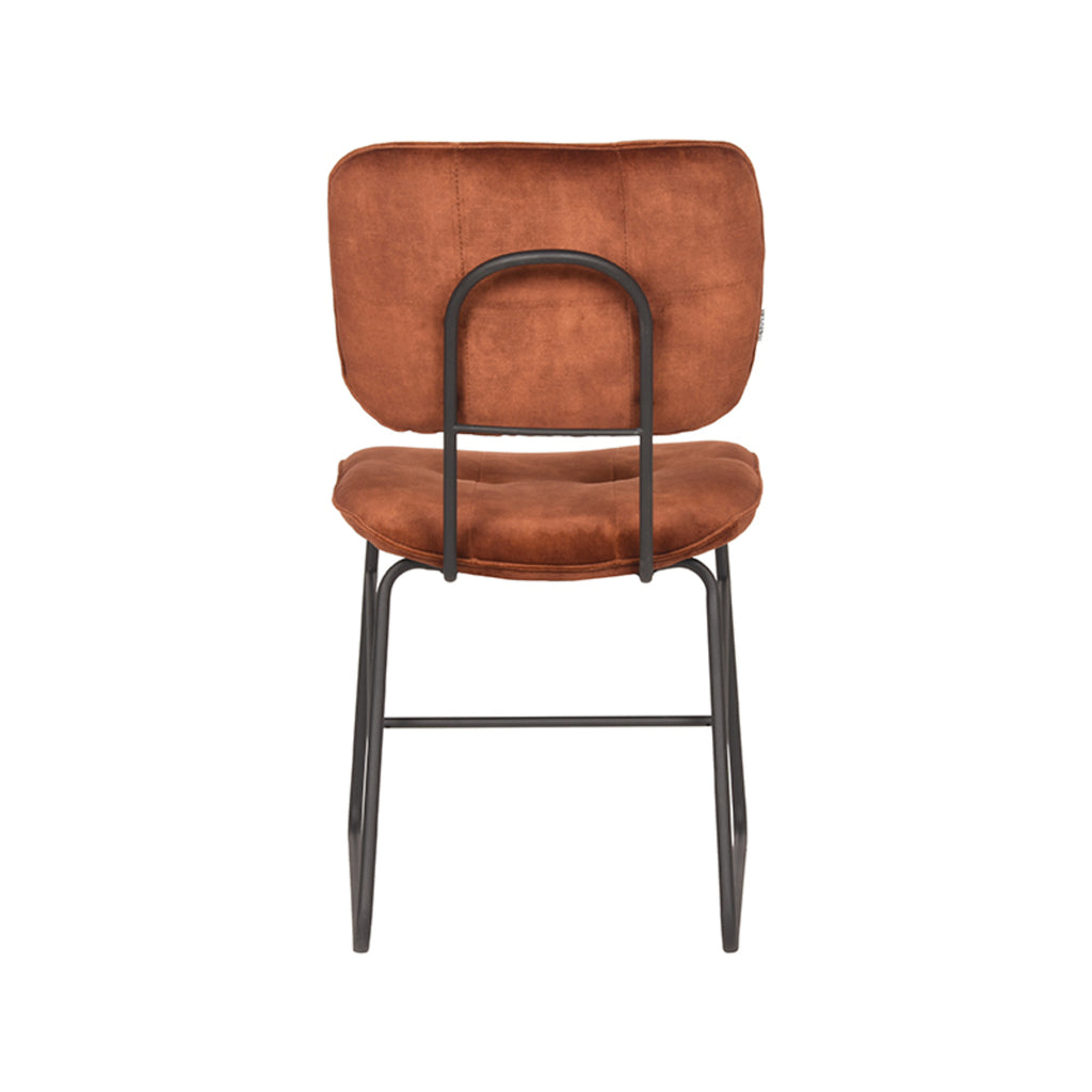 Eetkamerstoel Dez - Rust - Velours - Zwart Metalen Frame
