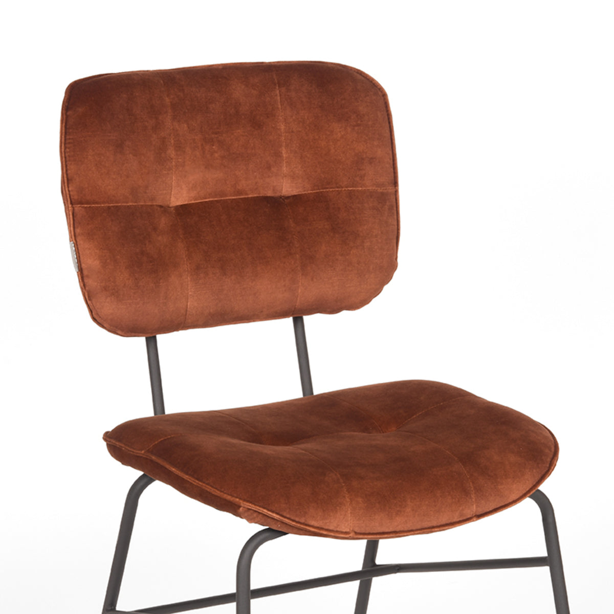 Eetkamerstoel Dez - Rust - Velours - Zwart Metalen Frame