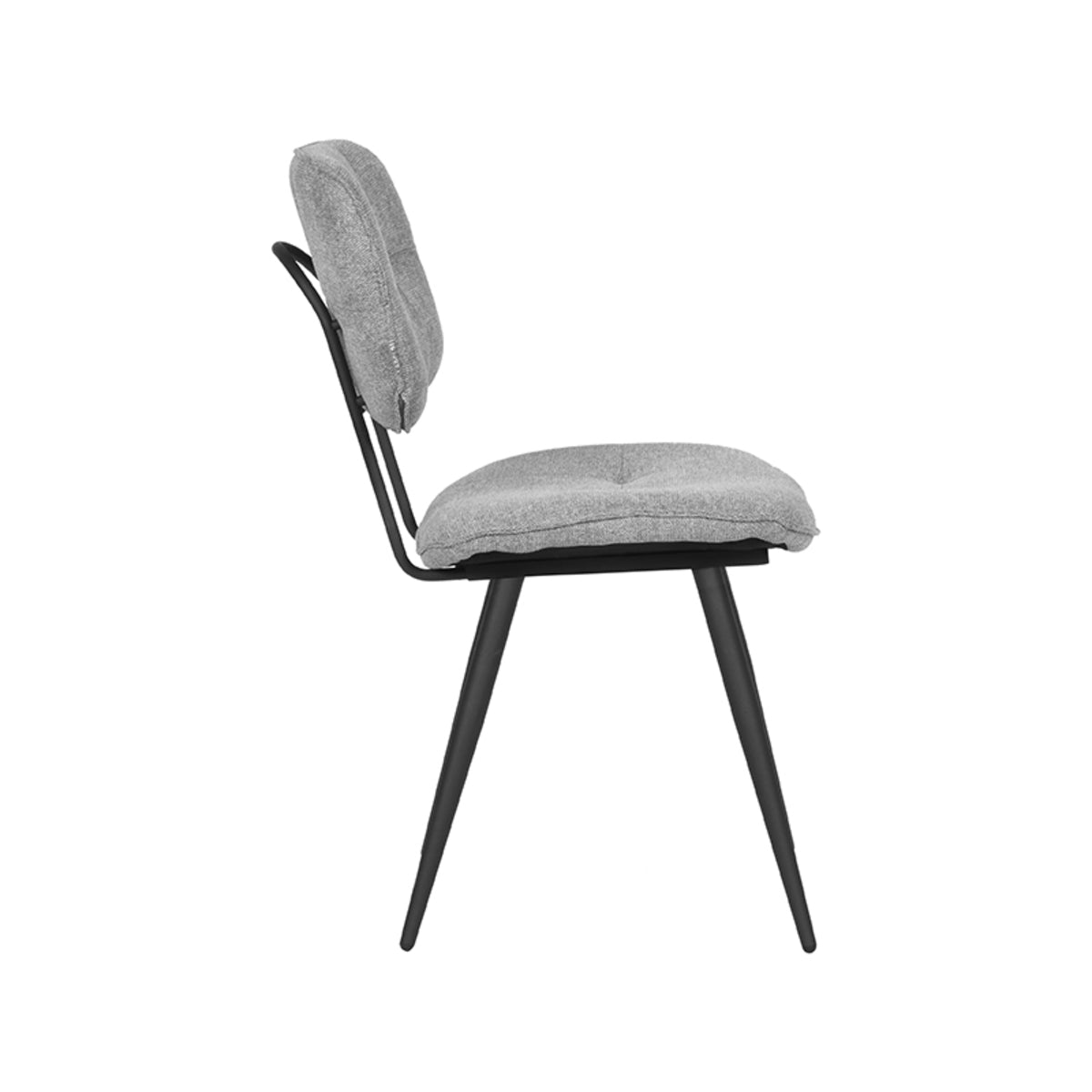 Eetkamerstoel Lux - Zinc - Weave - Zwart Metalen Frame