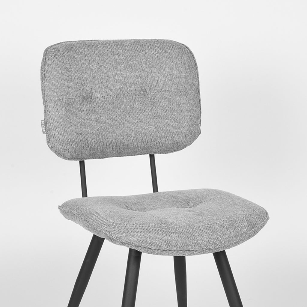 Eetkamerstoel Lux - Zinc - Weave - Zwart Metalen Frame