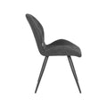 Eetkamerstoel Sil - Antraciet - Weave - Zwart Metalen Frame
