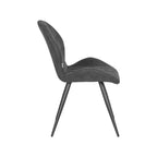Eetkamerstoel Sil - Antraciet - Weave - Zwart Metalen Frame
