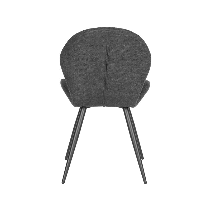Eetkamerstoel Sil - Antraciet - Weave - Zwart Metalen Frame
