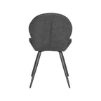Eetkamerstoel Sil - Antraciet - Weave - Zwart Metalen Frame